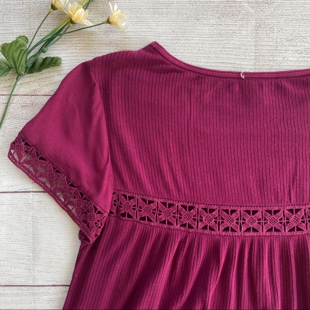 Knit Ribbed Short Sleeve Top - Picture 7 of 11